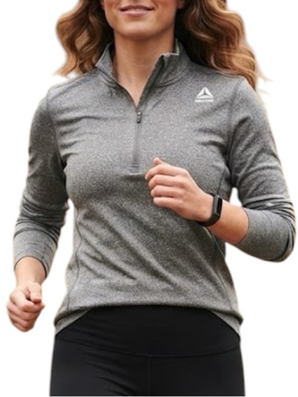 Gorpcore Blokecore Mock Neck 1/2 Zip Active Training Pullover Grey REEBOK S